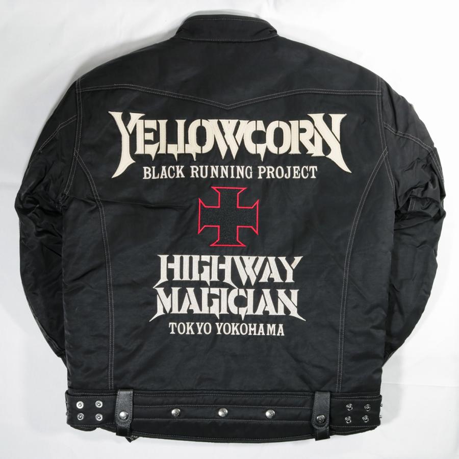 YELLOW CORN & JAQUE ブラックジャケット Lサイズ YeLLOW CORN（イエローコーン） アウトレット バイクウェア ジャケット