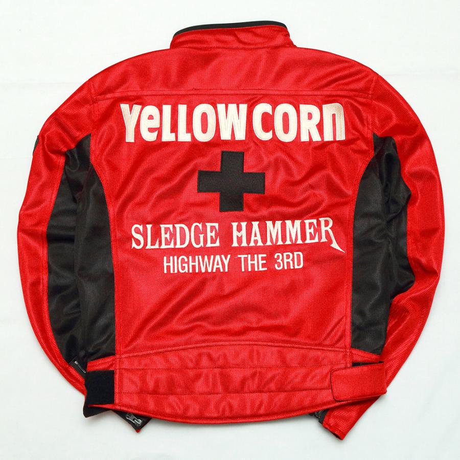 アウトレット YeLLOWCORN バイクウェア ジャケット イエローコーン メッシュジャケット YB-1101 《旧モデルサンプル品》Lサイズ相当 レッドの画像