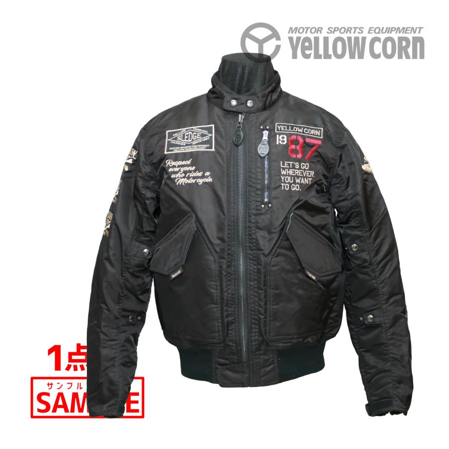 イエローコーンバイクジャケット ブラック/グレー YeLLOW CORN（イエローコーン） バイクウェア バイクジャケット YB