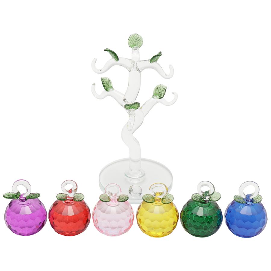 クリスタル 置物 アップルツリー 4cm リンゴの木 木 りんご