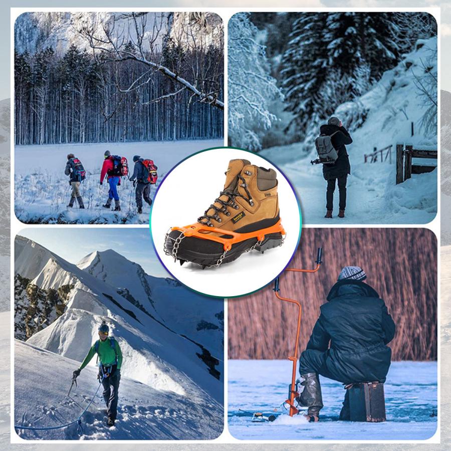 登山用品（雪山用） アイゼン 13本爪 チェーンスパイク 登山 軽アイゼン 簡易