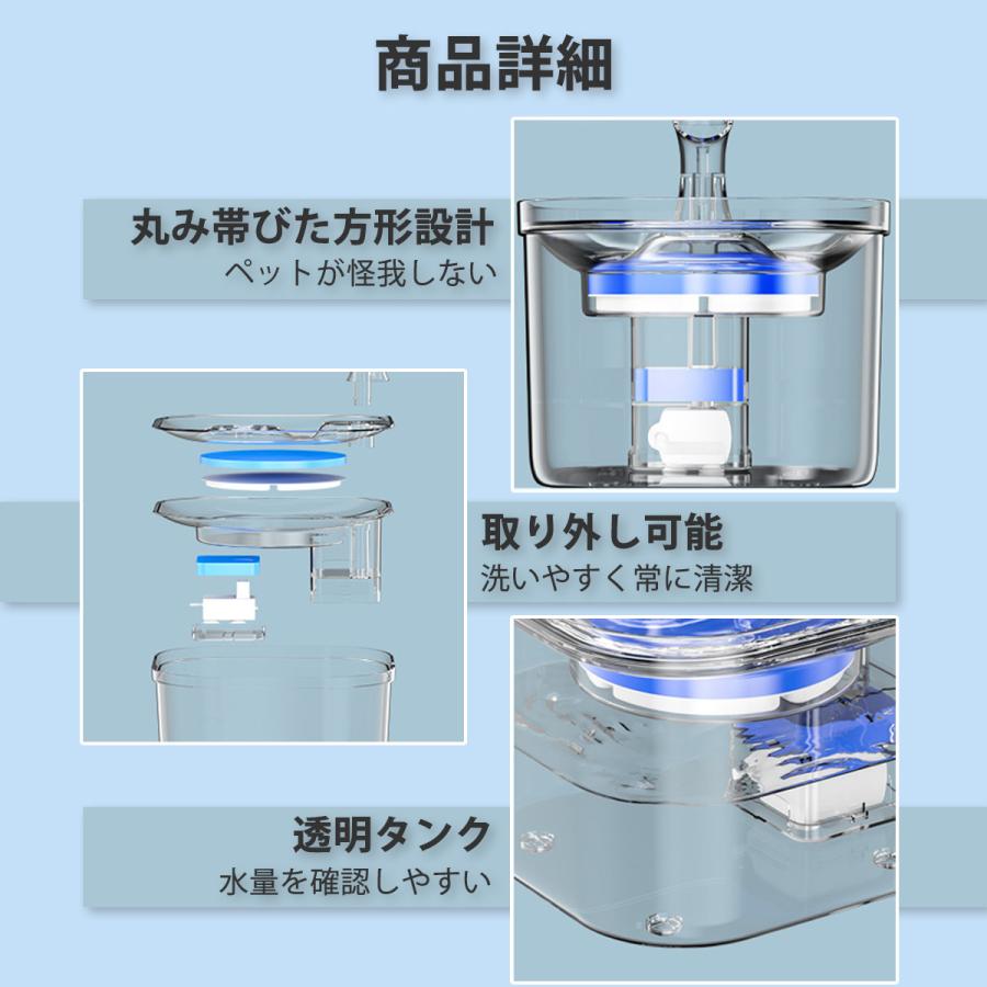 ペット給水器 フィルター 交換用 4回分セット 自動給水器 ペット用 猫 犬 大容量 猫用給水器 水飲み器 循環式 静音 安全 安心｜bellclochette｜04