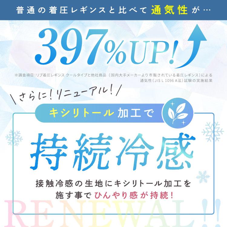 旧型 リブ着圧レギンス クールタイプ 【7着】夏用 冷感 着圧レギンス 着圧スパッツ 着圧 3l 大きいサイズ ベルシリーズ リブ着圧 リブクール 強着圧 通気性の画像