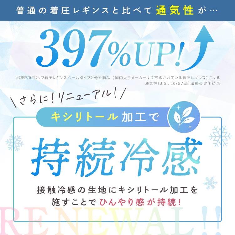 【NEW】 リブクール 体感温度−3.8℃ 3XL 2着 着圧レギンス 接触冷感 冷感 夏用 着圧スパッツ 大きいサイズ 強着圧 通気性 リブ着圧レギンス ベルシリーズの画像