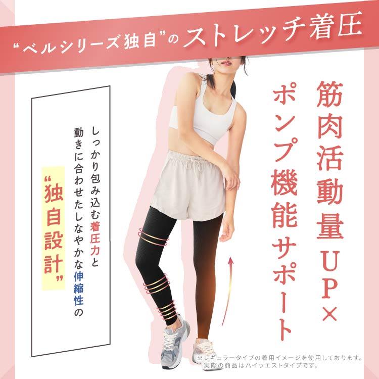 リブクール ハイウエスト 体感温度−3.8℃ 3XL 7着 着圧レギンス 接触冷感 冷感 夏用 着圧スパッツ 大きいサイズ 強着圧 通気性 リブ着圧レギンス ベルシリーズの画像