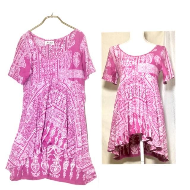 アニーシャ チュニックワンピース アシンメトリー ボヘミアン おしゃれ ピンク 中古 Anisha Ani1 Belle Store ベルストア 通販 Yahoo ショッピング