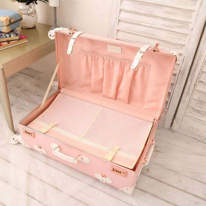 大割引 ピンク トランクケース トランク クラシック スーツケース 可愛い キャリーケース 26 優雅な粉 女の子 子供 かわいい カジュアルスーツケース Acte Paris Org