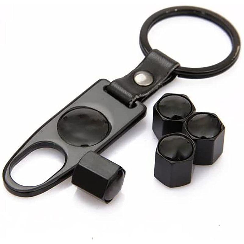 タイヤ バルブキャップ エアー バルブ キャップ アルミ 合金 車用メタル 腐食 防止 4個セット ブラック キーチェーンインストールツール Belle Style 通販 Yahoo ショッピング