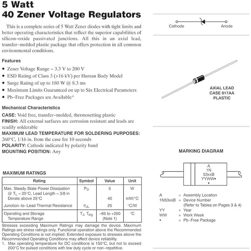 1n5353 Diodo Zener 16v 5w 1n5353b Kit De 4 Diodos A Enviar