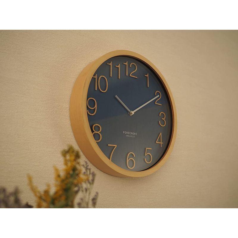 INTERFORM INC. インターフォルム 電波時計 壁掛け ウッドフレーム 木 シンプル 掛け時計 見やすい ネイビー Plock プ INC インターフォルム 電波時計 壁掛け ウッドフレーム シンプル 掛け時計 見やすい ネイビー Plock
