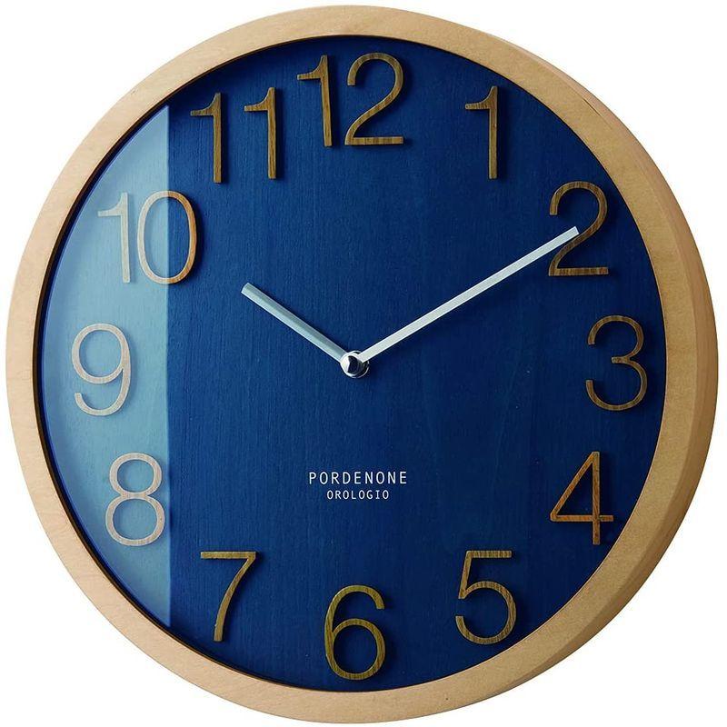 INTERFORM INC. インターフォルム 電波時計 壁掛け ウッドフレーム 木 シンプル 掛け時計 見やすい ネイビー Plock プ INC インターフォルム 電波時計 壁掛け ウッドフレーム シンプル 掛け時計 見やすい ネイビー Plock