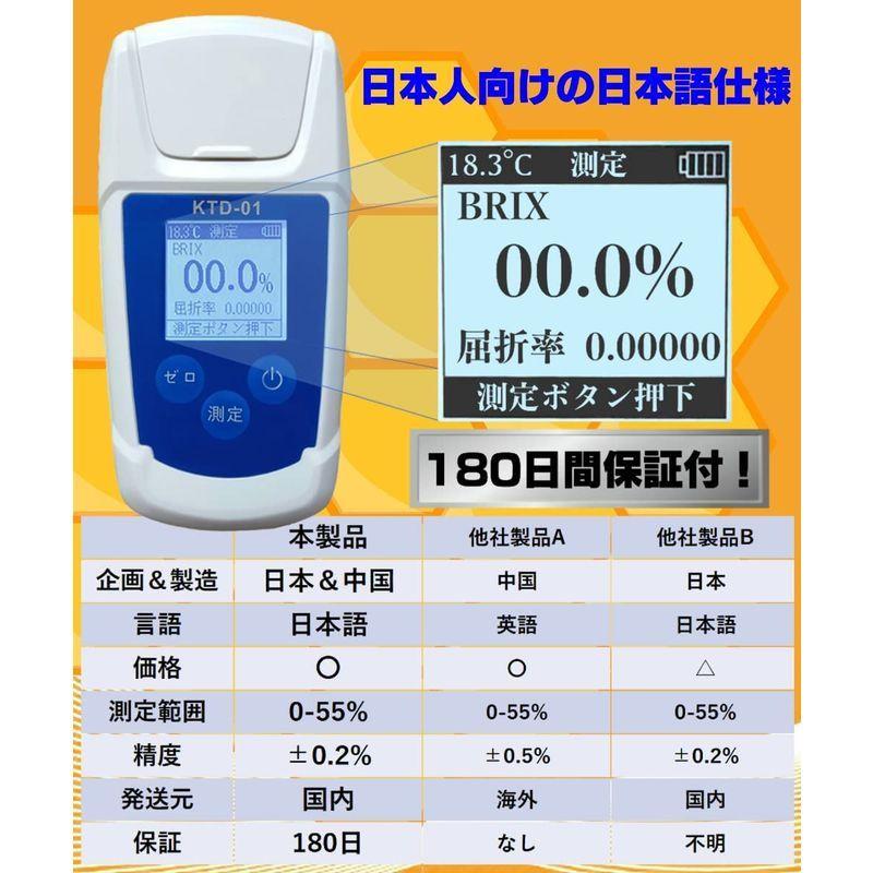 糖度計 デジタル 日本語仕様 屈折計 測定器 温度自動補正 Brix0-55 