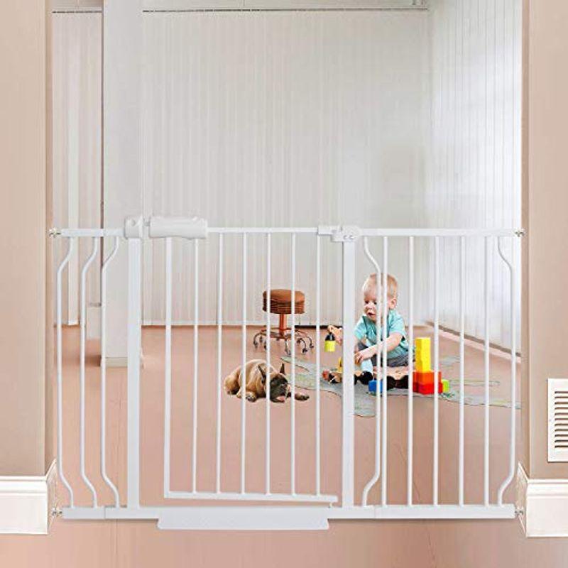 Mornyray ベビーゲート ベビーフェンス 突っ張り式 オートクローズ機能 ペットゲート セーフティー 安全ゲート 扉開閉式 ペット柵