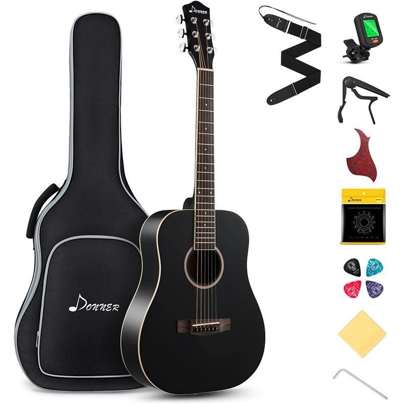 Donner アコースティックギター 初心者セット スプルースとマホガニー製 ミニギター 36インチ ドレッドノート 右利き 持ち運び便利 アコースティックギター 初心者セット スプルースとマホガニー製 ミニギター 36インチ ドレッドノート 右利き 持ち運び便利