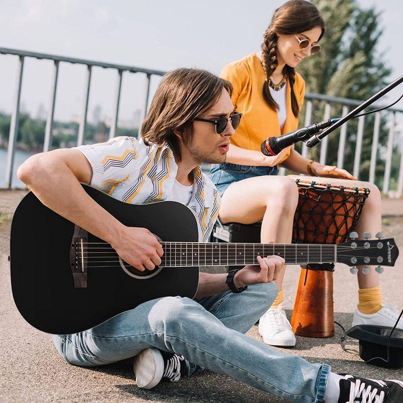 Donner アコースティックギター 初心者セット スプルースとマホガニー製 ミニギター 36インチ ドレッドノート 右利き 持ち運び便利 アコースティックギター 初心者セット スプルースとマホガニー製 ミニギター 36インチ ドレッドノート 右利き 持ち運び便利