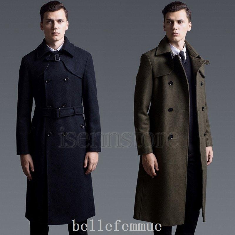 正規販売店 メンズ トレンチコート ウールコート 超ロングコートメンズアウタービジネスウールチェスターコートダブルボタンベルトイギリス風トレンチコートスリム細身大きいサイズ通勤フォーマル 秋冬ロング丈 コート アウター