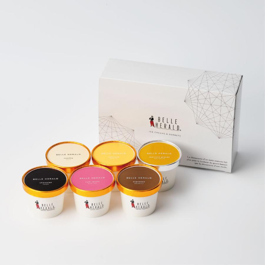 高級アイス 贈答用、お中元、お歳暮に最適、ベルヘラルドロイヤルアイスクリーム アソート6個入ギフトボックス 4571586940562