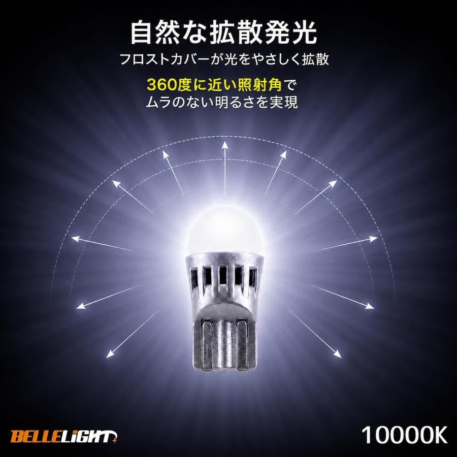 T10 10000K ステルス高拡散タイプ LED電球 ホワイト BL703 2個セット ポジション球 ナンバー灯 青白 カバー付き ルームランプ |  | 01