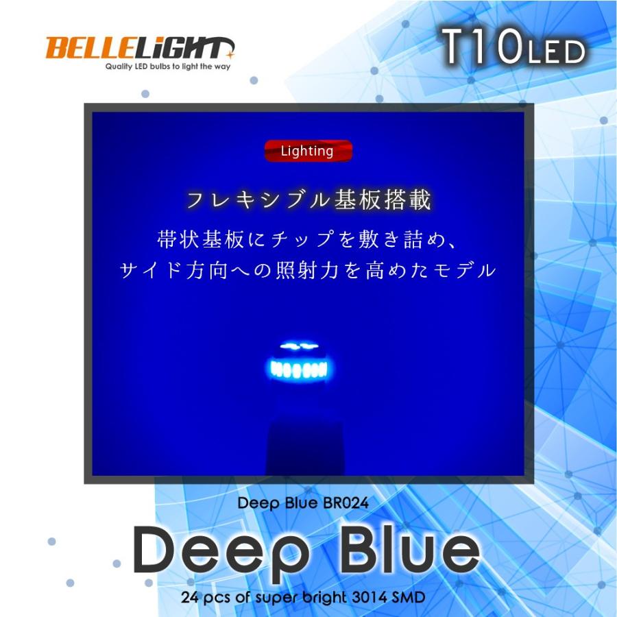 T10 LED 無極性 24SMD ブルー 2個セット ルームランプ等 高拡散24連 青 爆光 3014チップ 12V用 Deep Blue ハイブリッドカー BR024 |  | 02