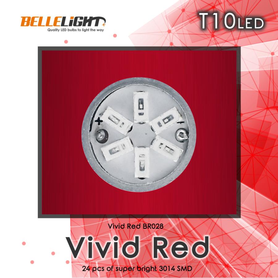T10 LED 無極性 24SMD レッド 2個セット 高拡散24連 赤 爆光