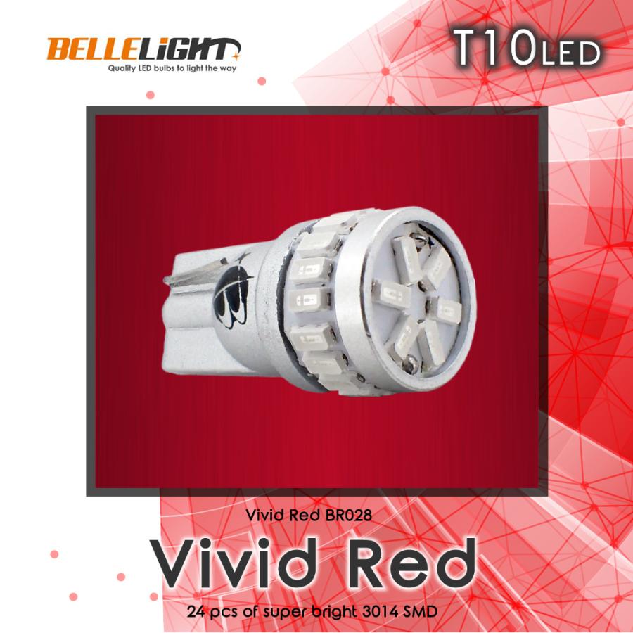 T10 LED 無極性 24SMD レッド 2個セット 高拡散24連 赤 爆光
