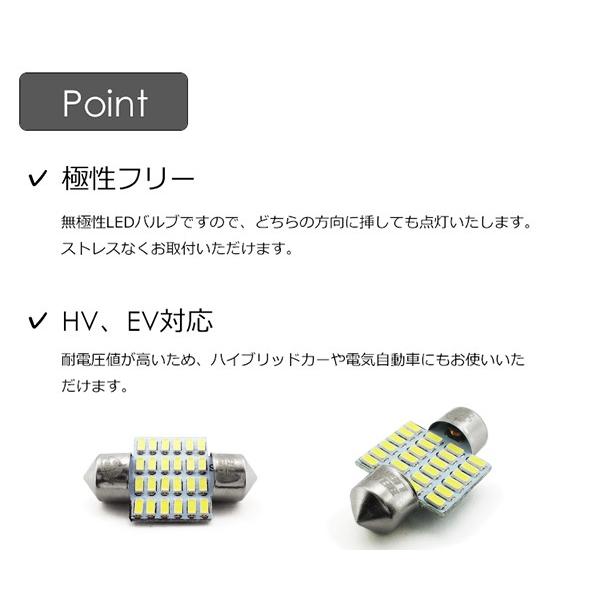 T10×31mm LED 爆光ルームランプ 24連 白 無極性 ホワイト 6500K〜7000K