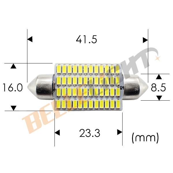T10×42mm LED 爆光 ルームランプ 48連 白 無極性 ホワイト アメ車 3014