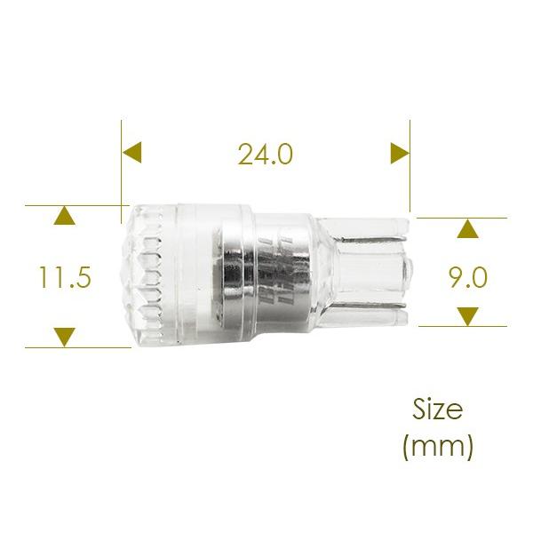 T10 LED イエロー 2個セット ダイヤモンドカットレンズ拡散型