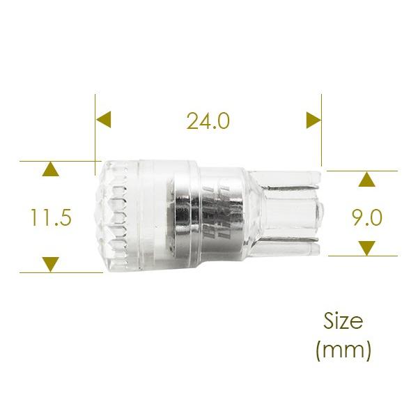 T10 LED イエロー 2個セット ダイヤモンドカットレンズ拡散型 黄色 ポジション ルームランプ レモンイエロー 無極性 12V用 ベルライト LX015｜bellelight｜03