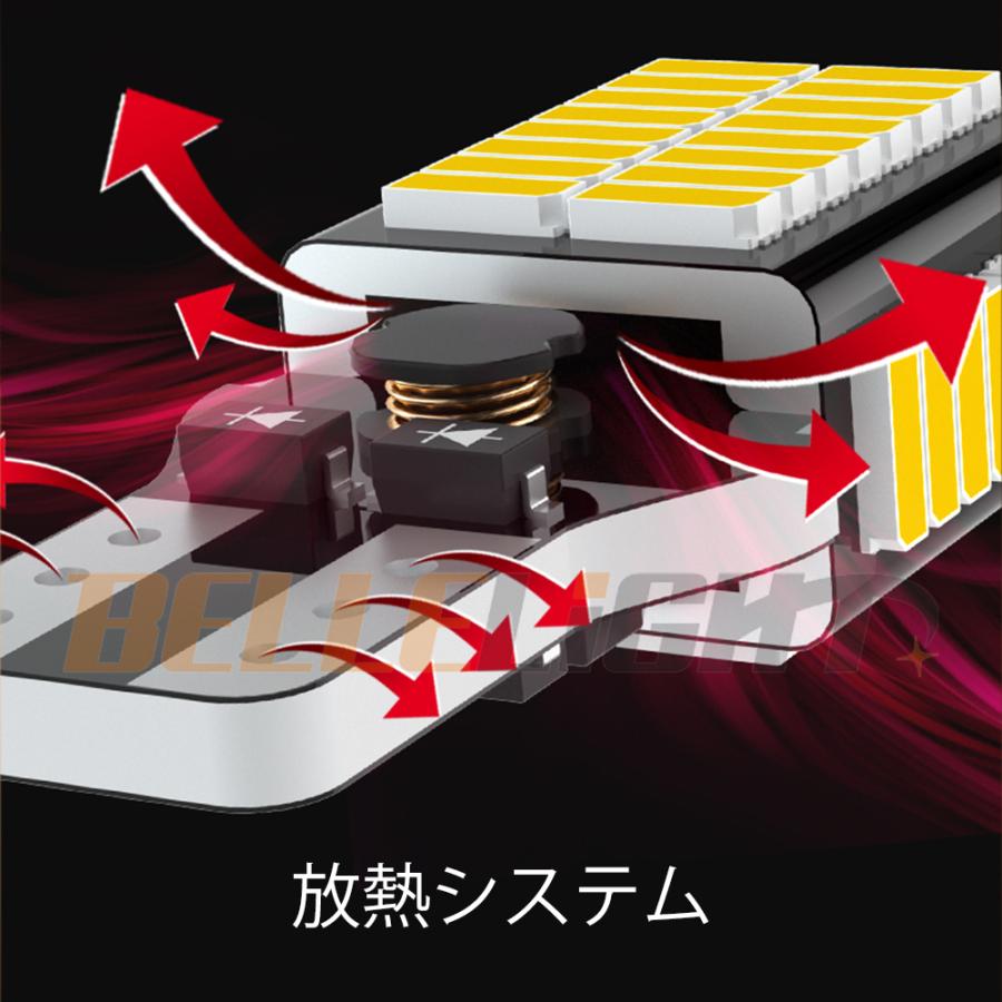 T16 LED 視認性抜群 爆光バックランプ 電球色 無極性 暖色 54連 接触