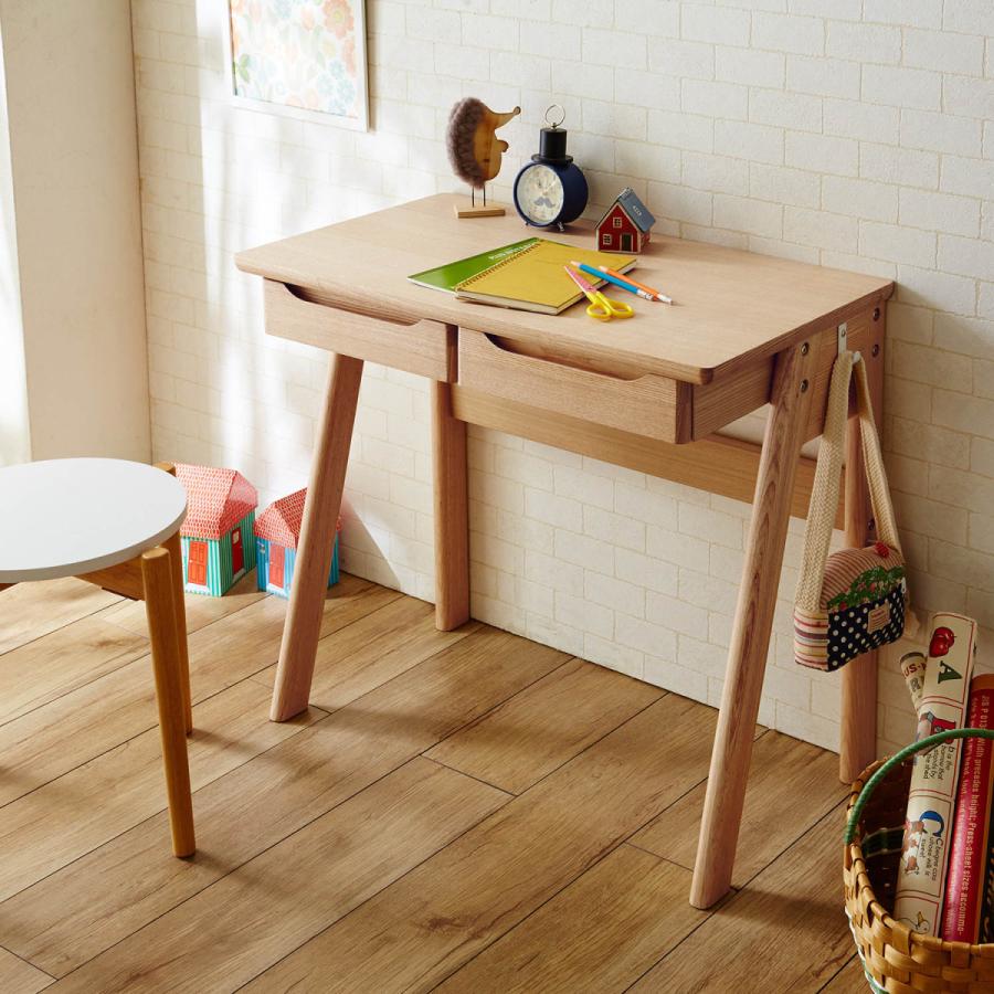 デスク 学習机 机 ワークデスク 北欧調 A/80×45 おしゃれ シンプル 引き出し ナチュラルテイスト 天板 勉強机 テレワーク デスク