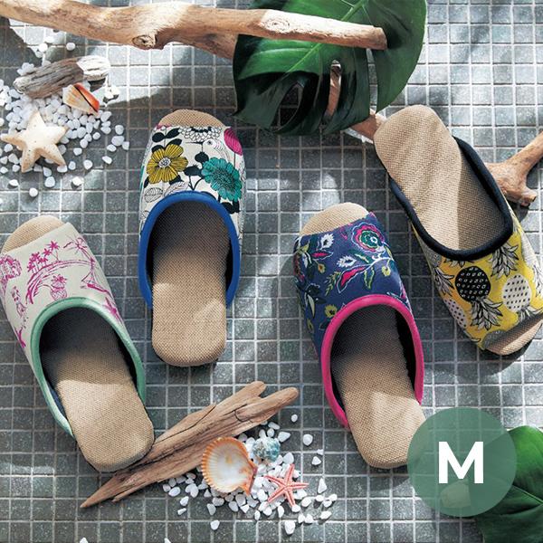 スリッパ 室内履き 洗える M しゃりさら 中敷き ルームシューズ おしゃれ ボタニカル 植物柄 室内 来客用 001 ベルメゾン インテリア Yahoo 店 通販 Yahoo ショッピング