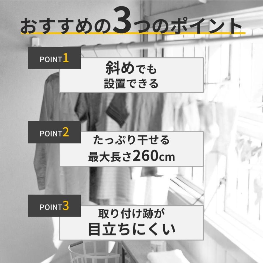 浮かせて干す ピンで設置できる 本体セット 日本全国 送料無料 渡せる物干し