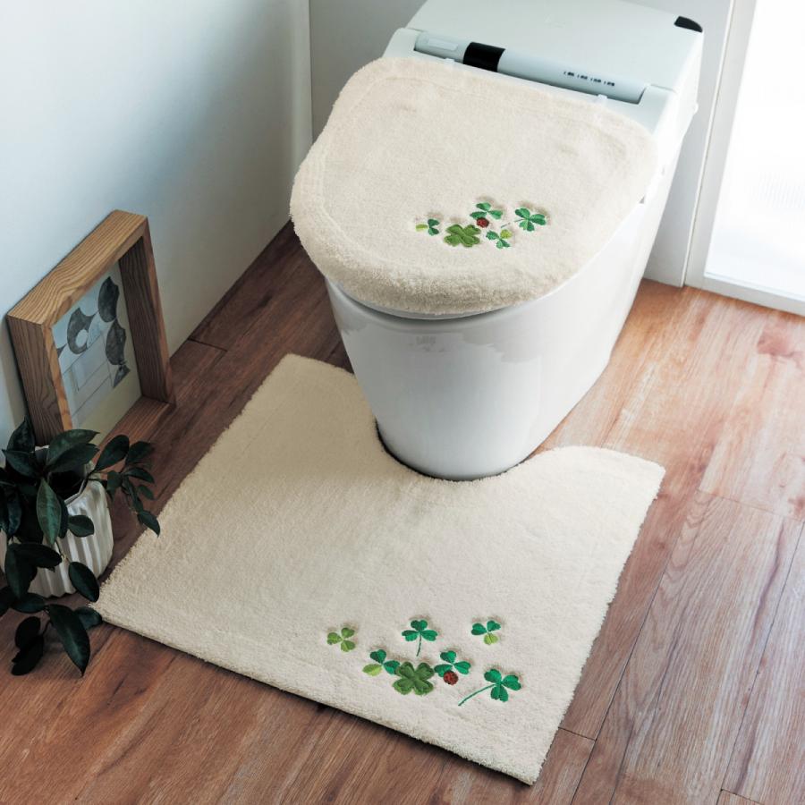 最大99 オフ トイレマット マット 標準マット ナチュラル 刺繍 トイレ シンプル 新生活 トイレタリー