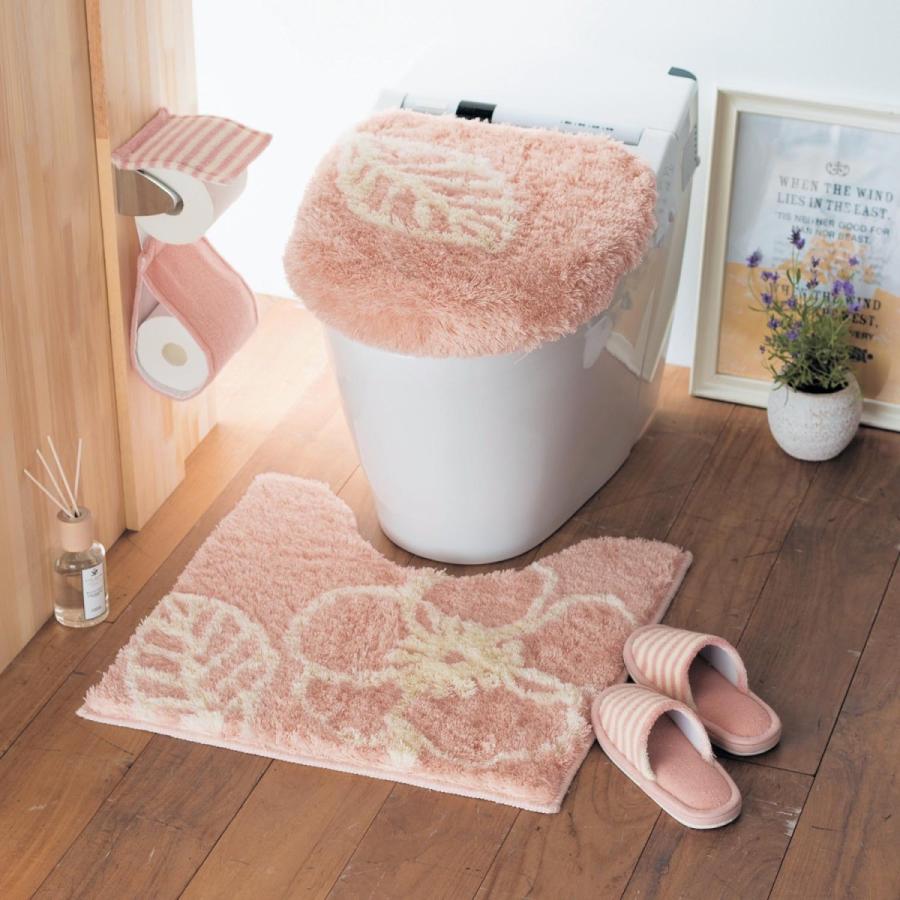 1647円 86 Off トイレマットセット 耳長 ロング フタカバー トイレマット おしゃれ セット 温水便座 新 シャギー 洗濯 モダン 滑りにくい ピンク 花