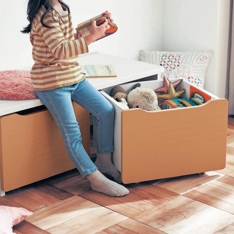おもちゃ収納 ベンチ 収納 日本製 ナチュラル 約90cm 引出し 収納ボックス おもちゃ 角丸 002 ベルメゾン インテリア Yahoo 店 通販 Yahoo ショッピング