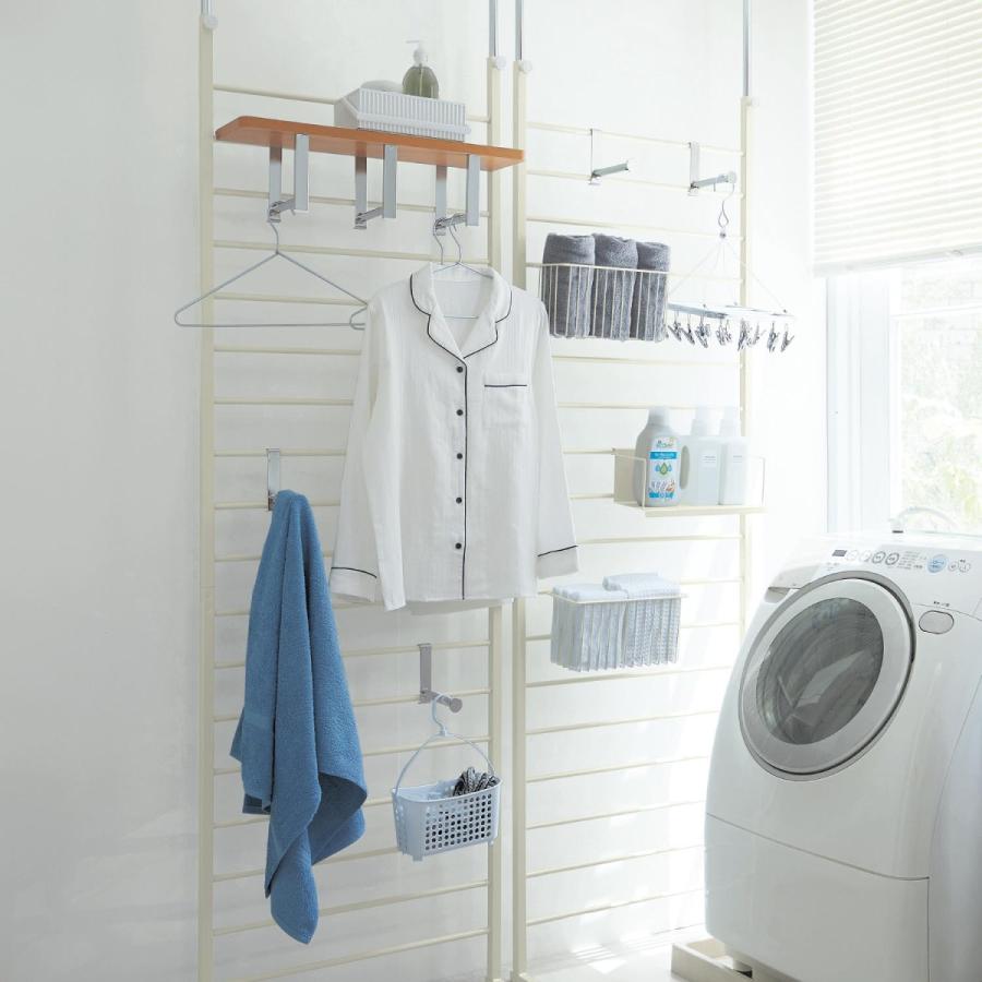 壁面収納 突っ張り ハンガー 衣類収納 フック 日本製 アイボリー 65 ハンガーラック 収納ラック 洗濯機横 玄関 おしゃれ 隙間収納 001 ベルメゾン インテリア Yahoo 店 通販 Yahoo ショッピング