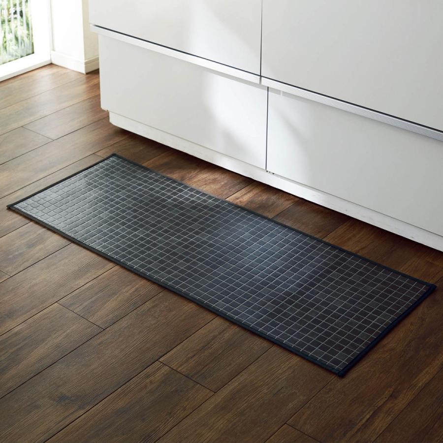 キッチンマット 拭ける おしゃれ ラグ キッチン 防水 すべりにくい シンプル デザイン 日本製 タイル柄 チャコール系 約45 1 A 001 ベルメゾン インテリア Yahoo 店 通販 Yahoo ショッピング