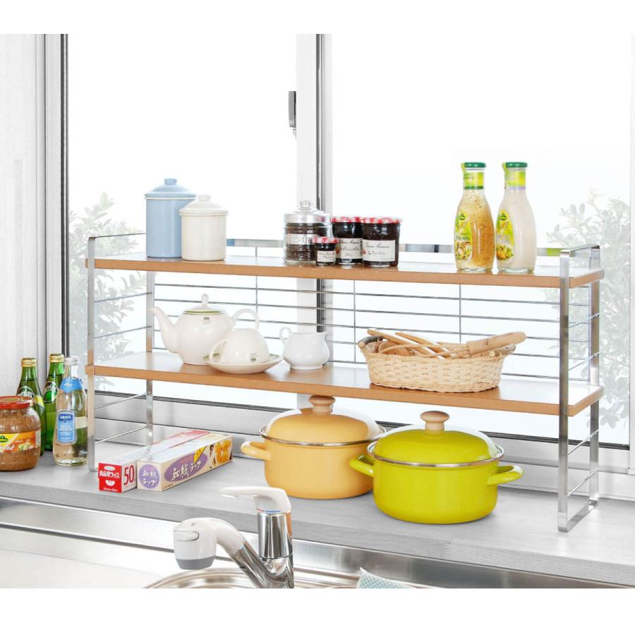 シェルフ 出窓 棚 木棚 ラック 窓 収納 幅約60cm おしゃれ シンプル カウンター上収納 キッチン収納 ダイニング 出窓ラック 人気上昇中 小物