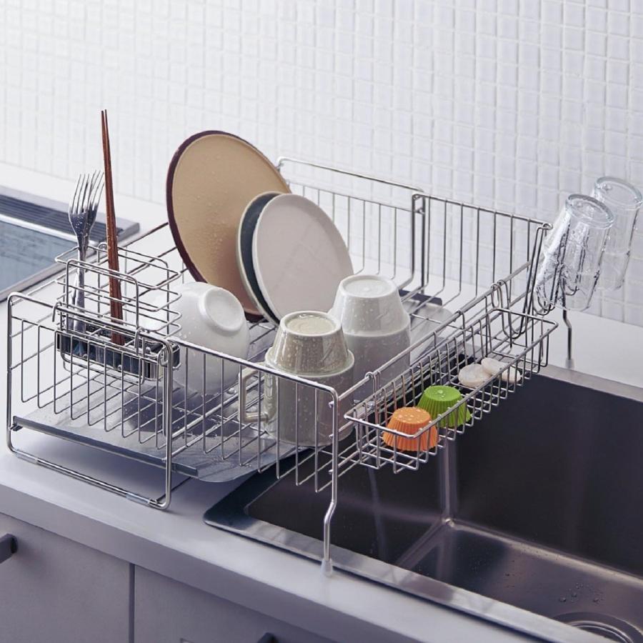 水切りカゴ 水切り シンク 伸縮式 奥行約57cm スリム ステンレス 日本製 キッチン 水場 乾燥棚 食器乾燥 台所 カゴ C 002 ベルメゾン インテリア Yahoo 店 通販 Yahoo ショッピング
