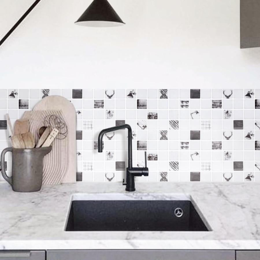 タイルシール ヴィンテージモチーフ モザイクタイル 立体 水回り シンク 立体タイル おしゃれ キッチン 汚れ防止 タイルシート C 001 ベルメゾン インテリア Yahoo 店 通販 Yahoo ショッピング