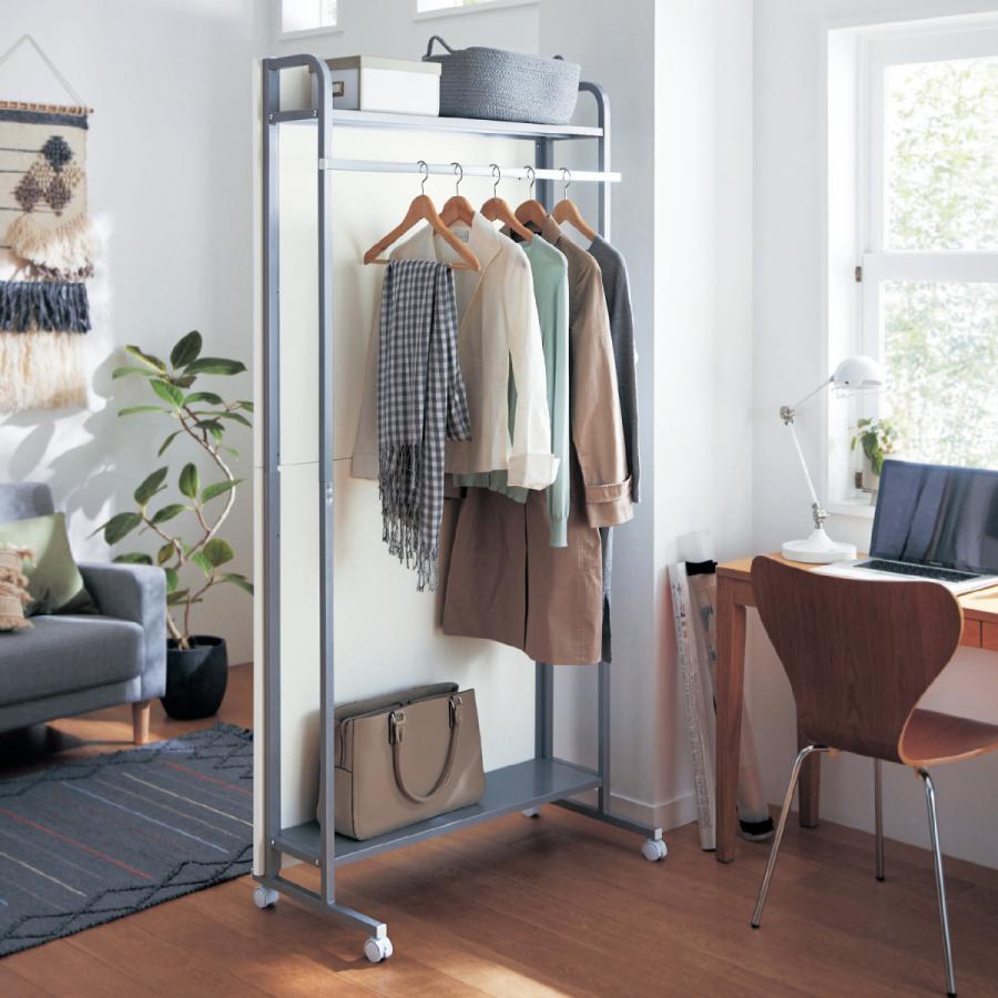 全ての ハンガーラック 間仕切り ラック ホワイト 幅90cm おしゃれ 収納ラック コート掛け 新生活 在庫有 Artrwanda Rw