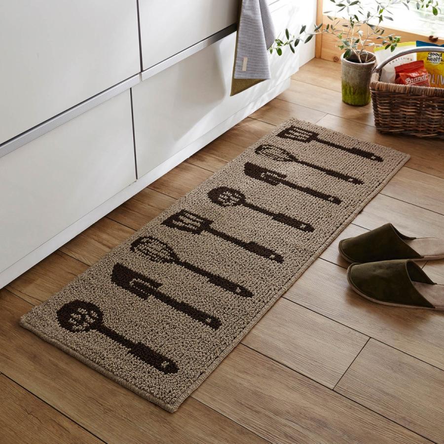 キッチンマット キッチン マット カトラリー 約45 1 ラグ ずれにくい ずれ防止 フロアマット マット おしゃれ かわいい 台所 F 001 ベルメゾン インテリア Yahoo 店 通販 Yahoo ショッピング