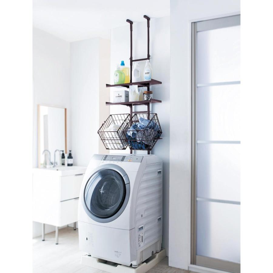 ランドリーラック 洗濯機ラック 突っ張り ラダーラック 可動棚 ホワイト B バスケット 棚2段 おしゃれ 棚 バス 洗面所 シンプル F 002 ベルメゾン インテリア Yahoo 店 通販 Yahoo ショッピング
