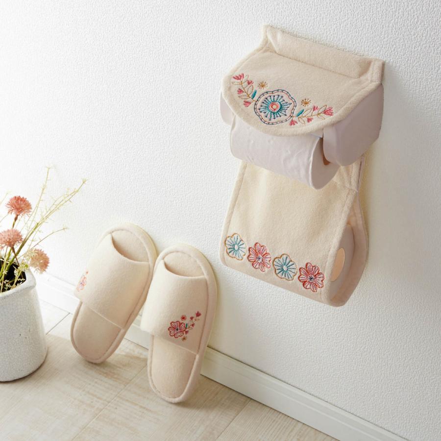 トイレットペーパーホルダーカバー スリッパ セット まとめ買い おしゃれ トイレ 刺繍のようなお花畑 ペーパーホルダー ミニラボ F 001 ベルメゾン インテリア Yahoo 店 通販 Yahoo ショッピング