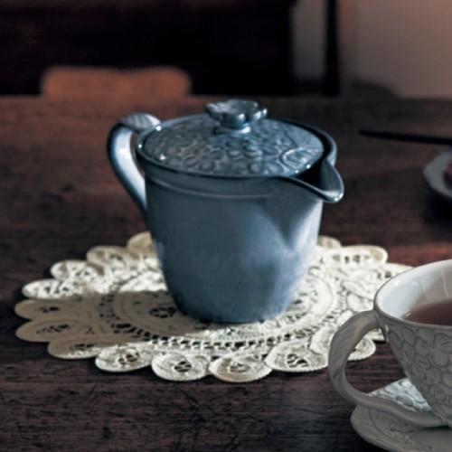 ティーポット 急須 おしゃれ 370ml グレー 日本製 美濃焼 ステンレス製茶こし 食洗器可