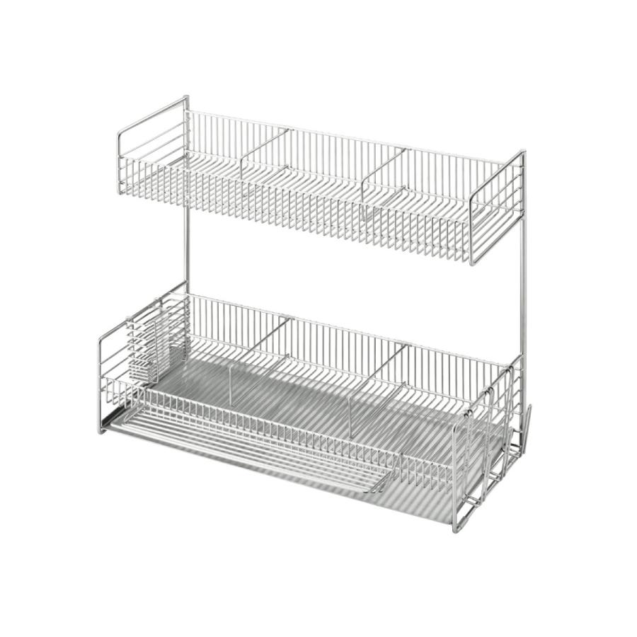 水切りカゴ ステンレス製 2段 57 5cm 大皿 乾燥棚 水切り シンク シンプル 大容量 大きめ 棚 F701 002 ベルメゾン インテリア Yahoo 店 通販 Yahoo ショッピング