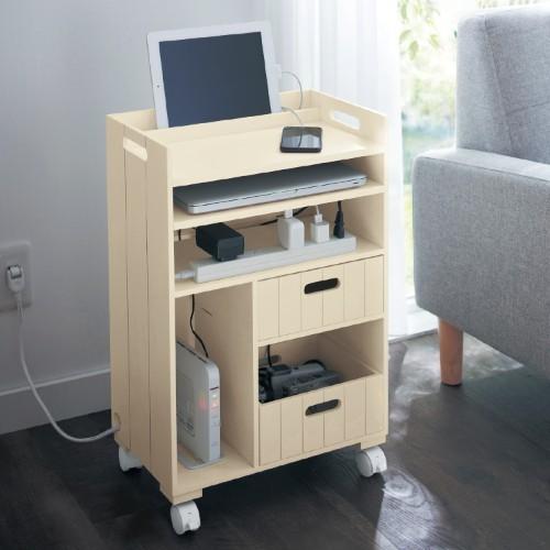 収納ワゴン ワゴン キャスター付き アイボリー ルーター収納 タップ収納 パソコン デスク シンプル おしゃれ F 001 ベルメゾン インテリア Yahoo 店 通販 Yahoo ショッピング