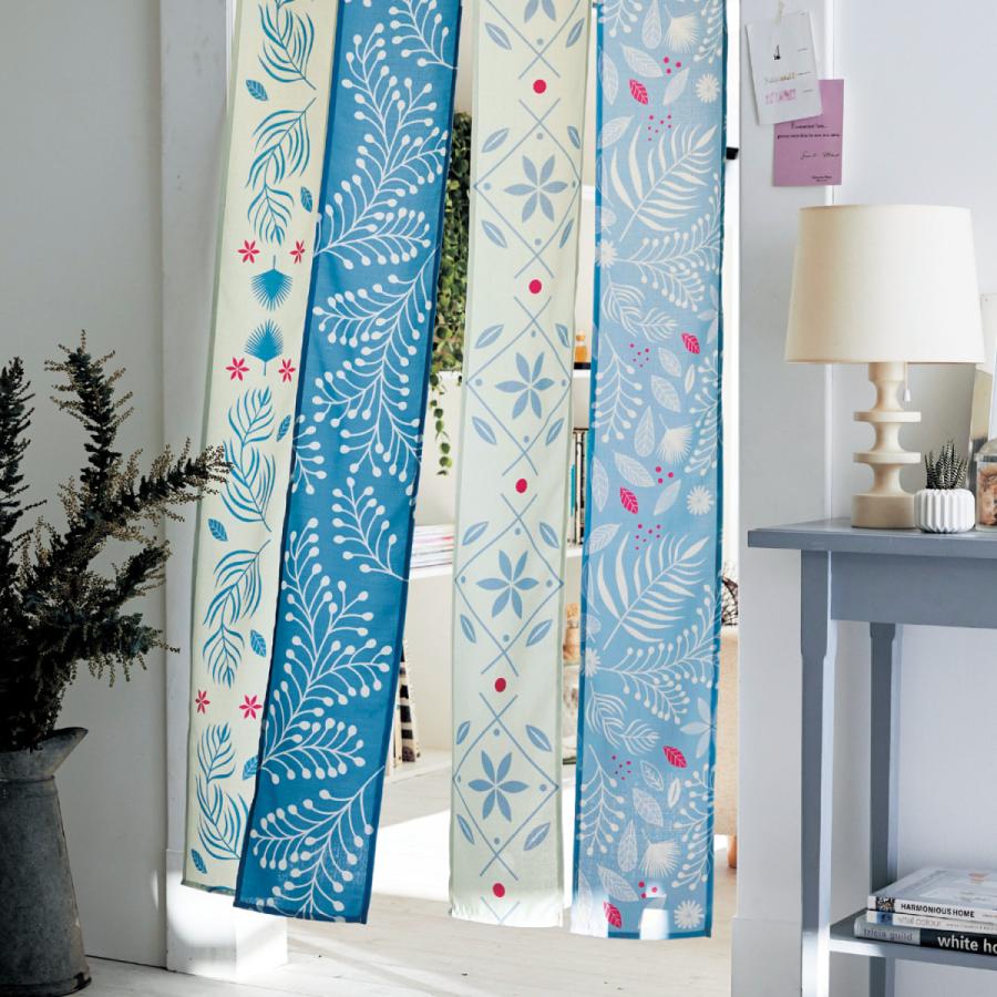 のれん 仕切り 暖簾 4連 おしゃれ 椰子の葉の足跡 約85 150 間仕切り ミニラボ 夏 玄関 廊下 リビング 扉 シンプル カーテン F 001 ベルメゾン インテリア Yahoo 店 通販 Yahoo ショッピング