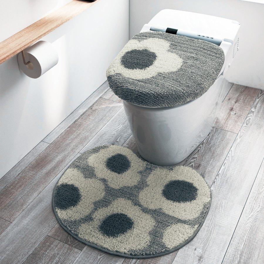 トイレマット セット おしゃれ トイレ マット 標準マット フタカバー O Uフタ フラワー チャコール 北欧 シック グレイッシュカラー F 002 ベルメゾン インテリア Yahoo 店 通販 Yahoo ショッピング